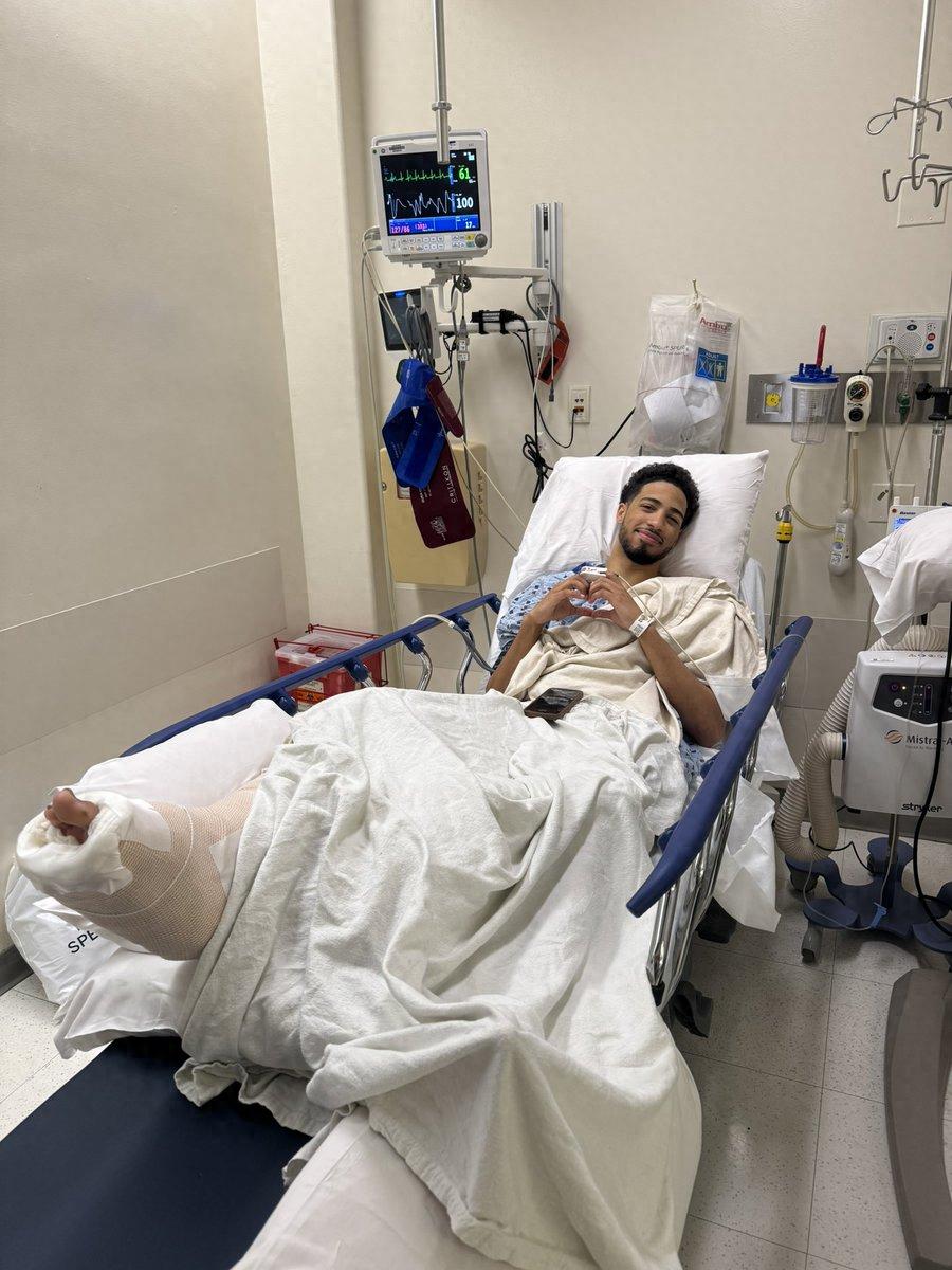 After the surgery, Haliburton expressed his feelings with a heart gesture! He has no regrets about the torn Achilles and apologized to Pacers fans, quoting Kobe.