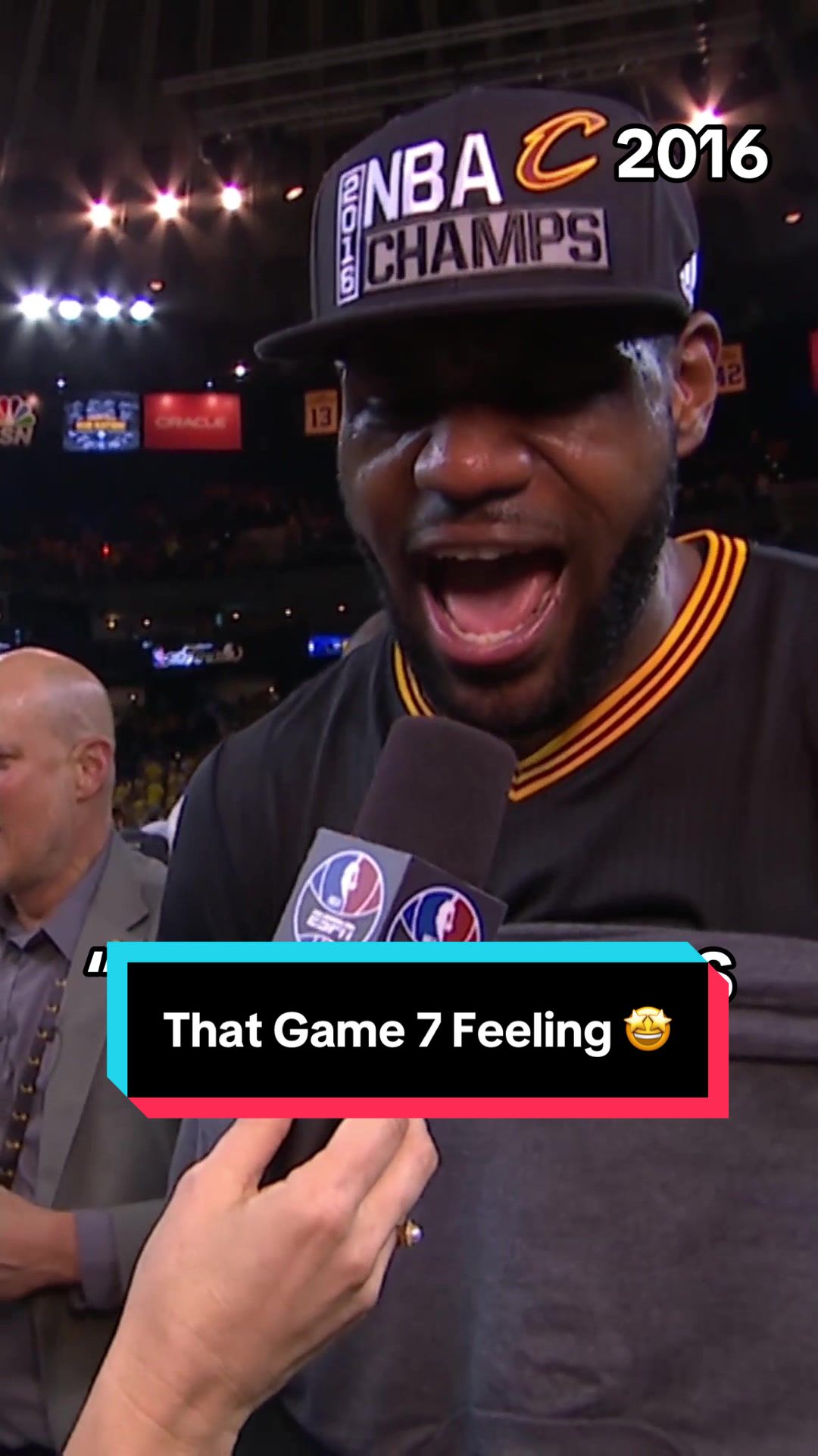 LeBron James celebrating after a Game 7 win in the 2016 NBA Finals 🤩🙌 