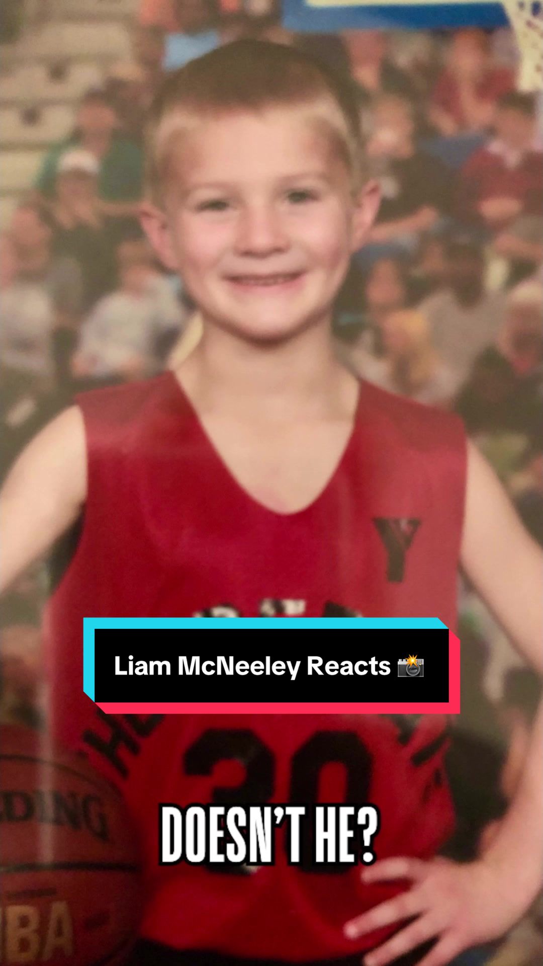 Liam McNeeley reacts to his childhood photo 🥹 