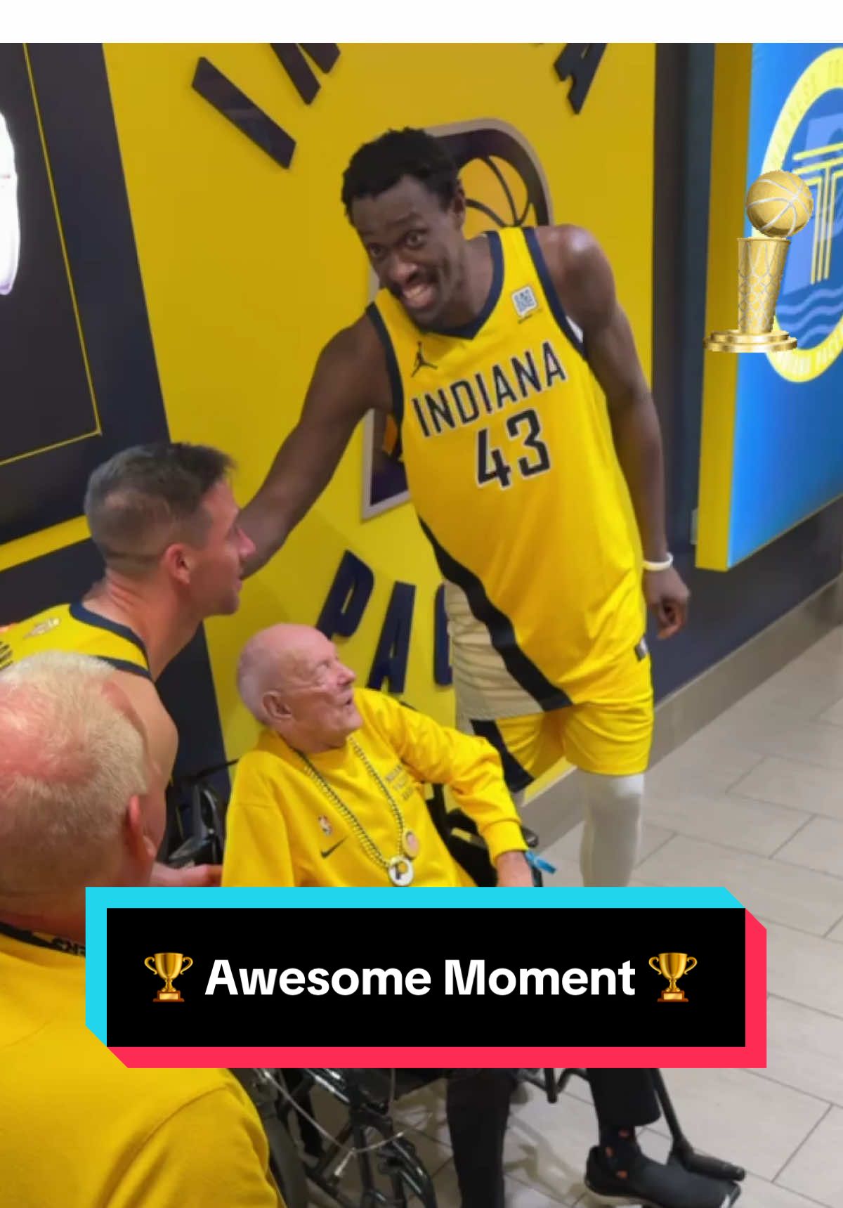 Awesome moment between Siakam and TJ’s Grandfather 🙌 