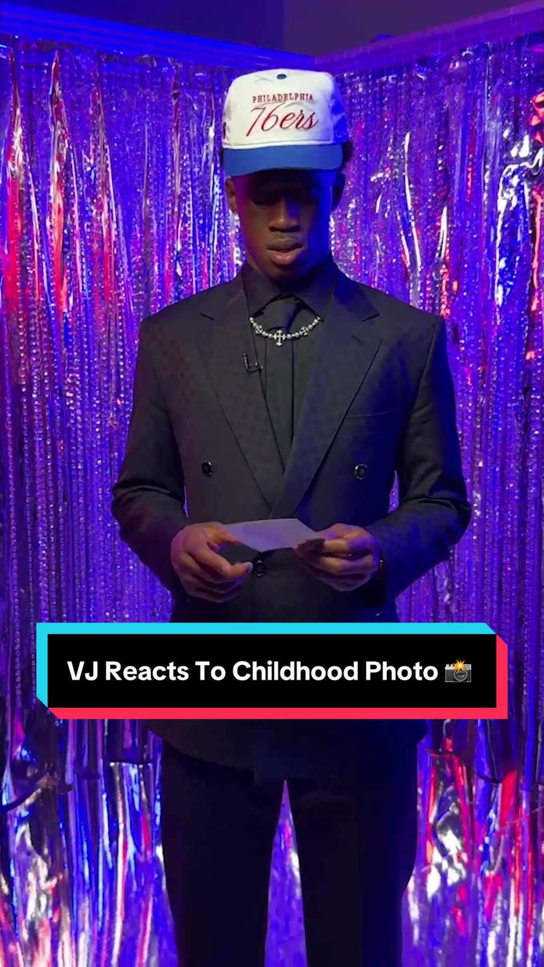 VJ Edgecombe reacts to his childhood photo 🥹 