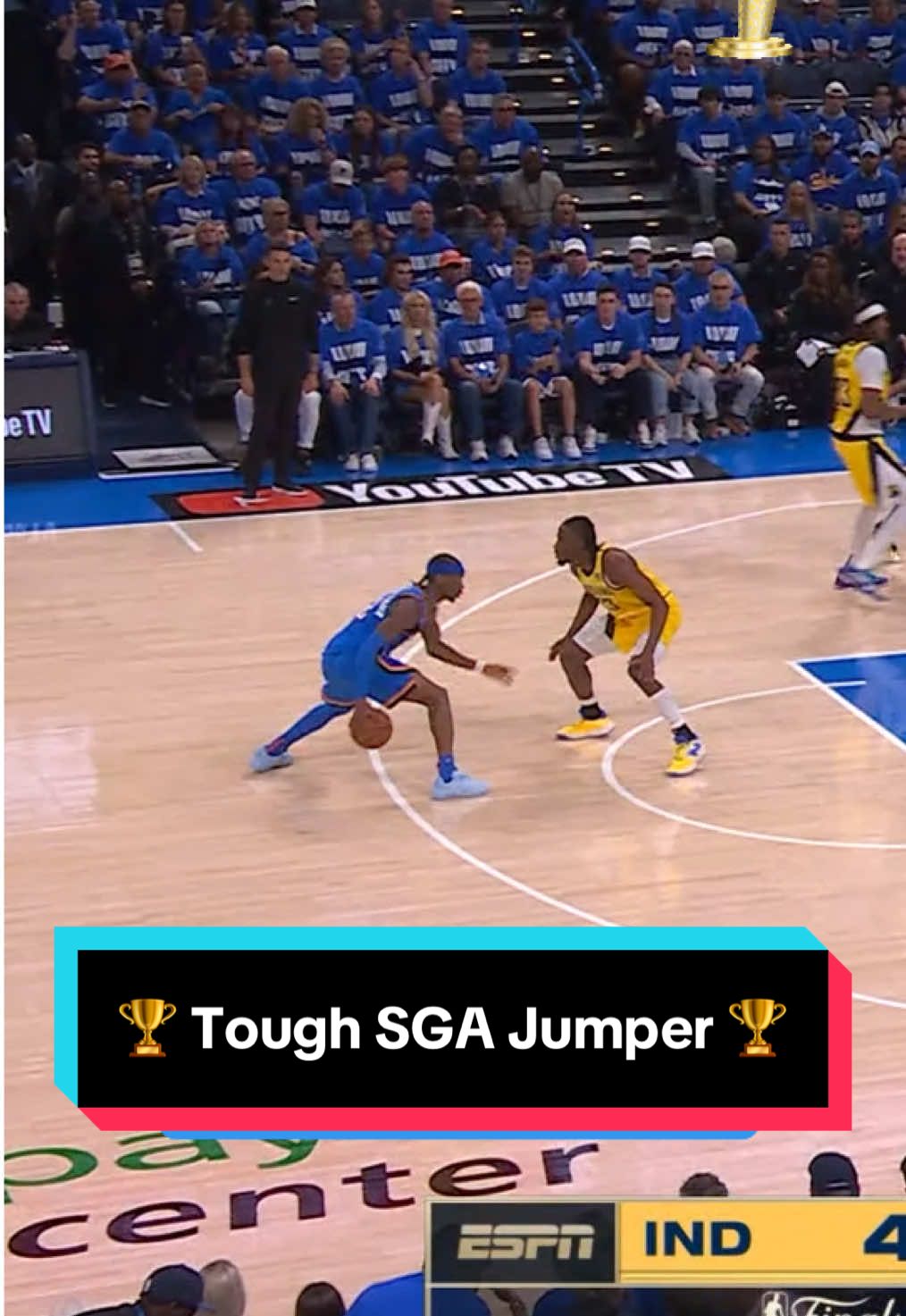 SGA flexing the nasty handles before knocking it down 😤 @OKC Thunder 