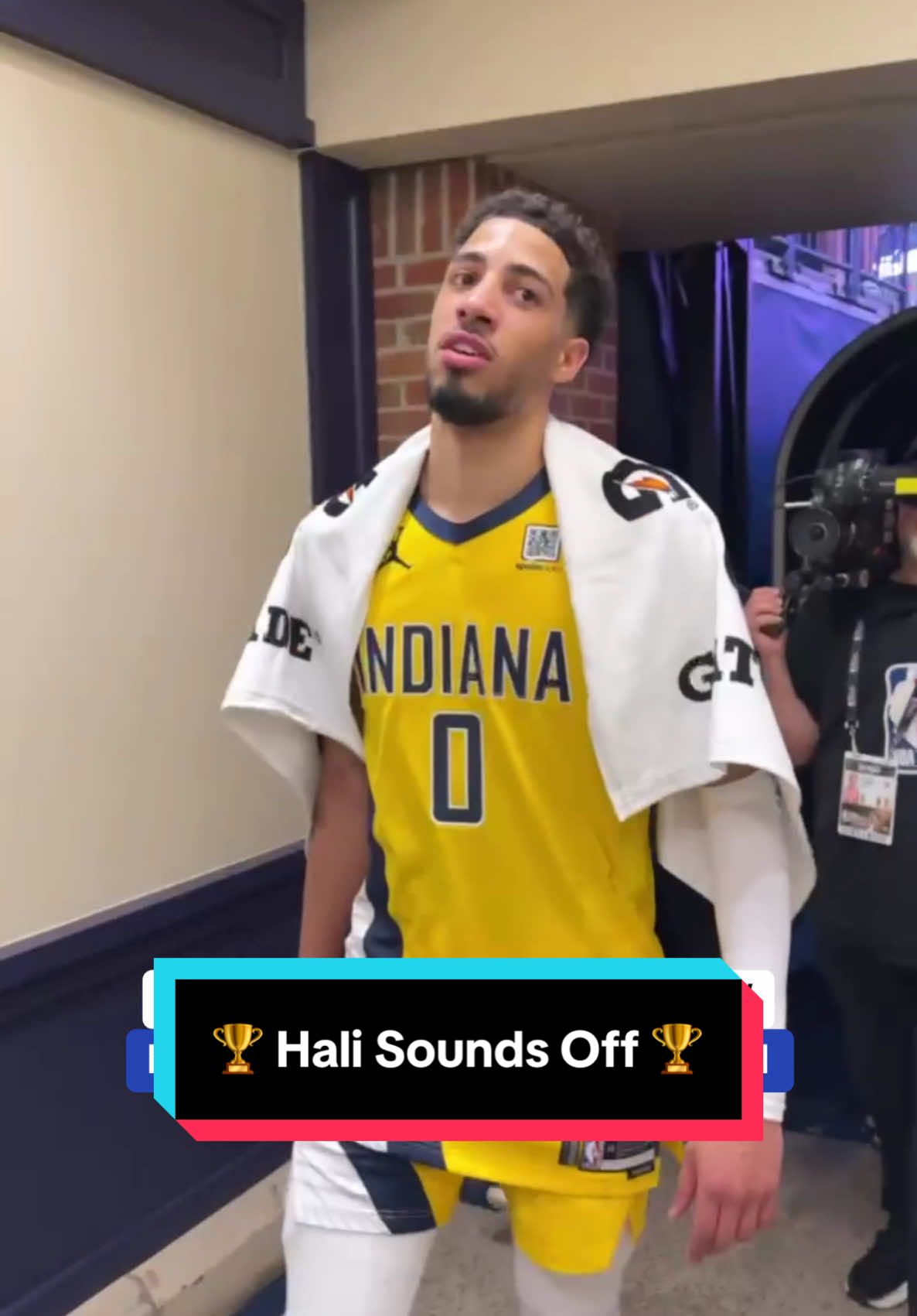 Tyrese Haliburton walks off after Pacers take Game 1 of the 