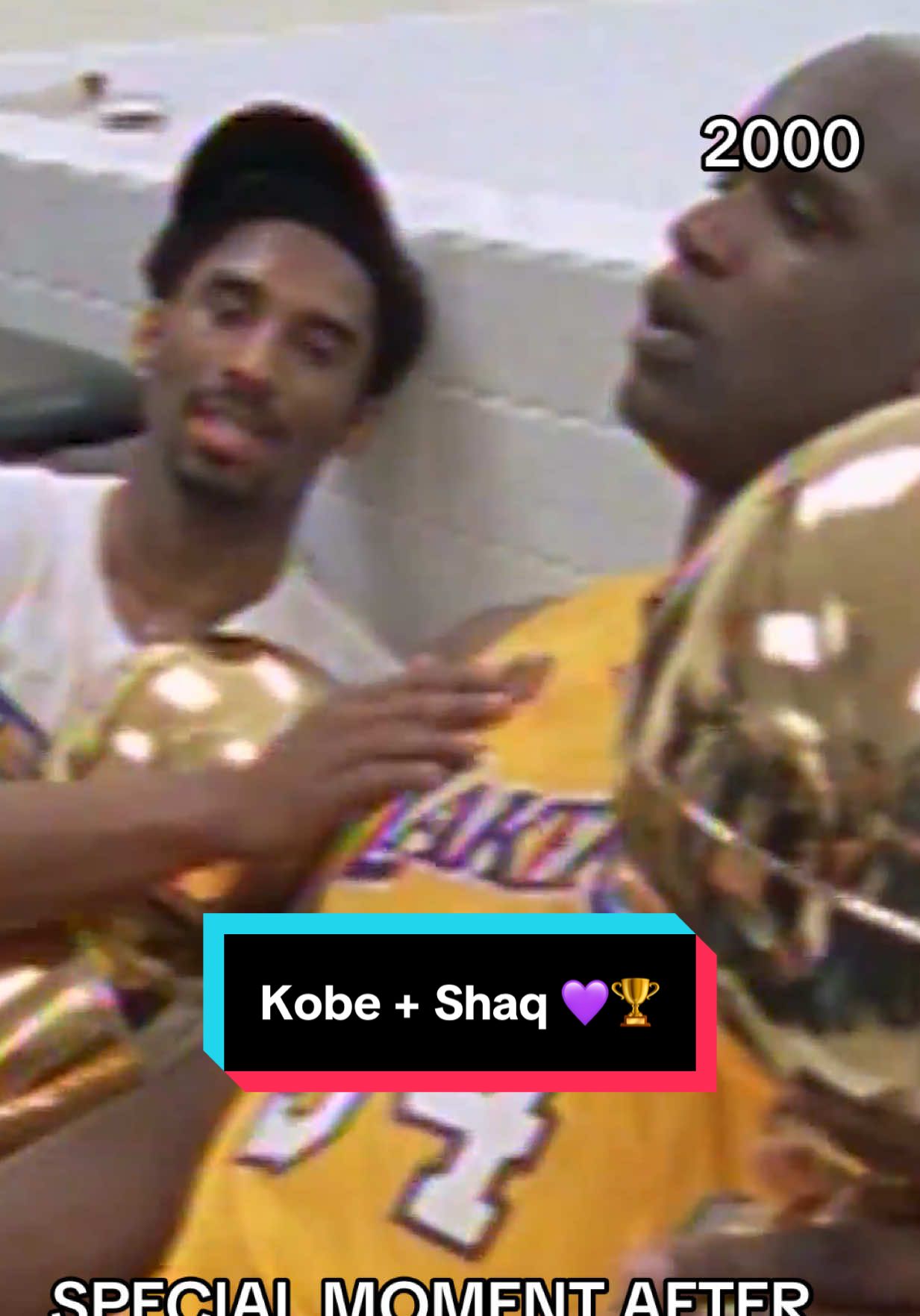 All love between Kobe + Shaq post-dub 💜💛 