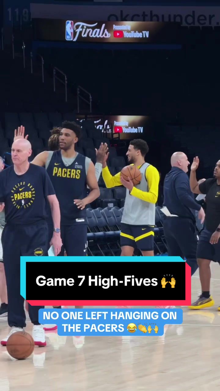 Pacers said everybody gets a high-five 👏 TUNE IN to GAME 7 @Pacers & @OKC Thunder at  8 PM/Et on ABC 📣 
