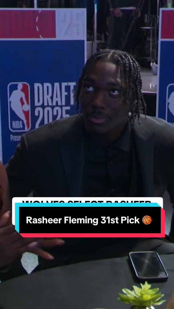 Rasheer Fleming is selected 31st overall by the Minnesota Timberwolves in the 2025 