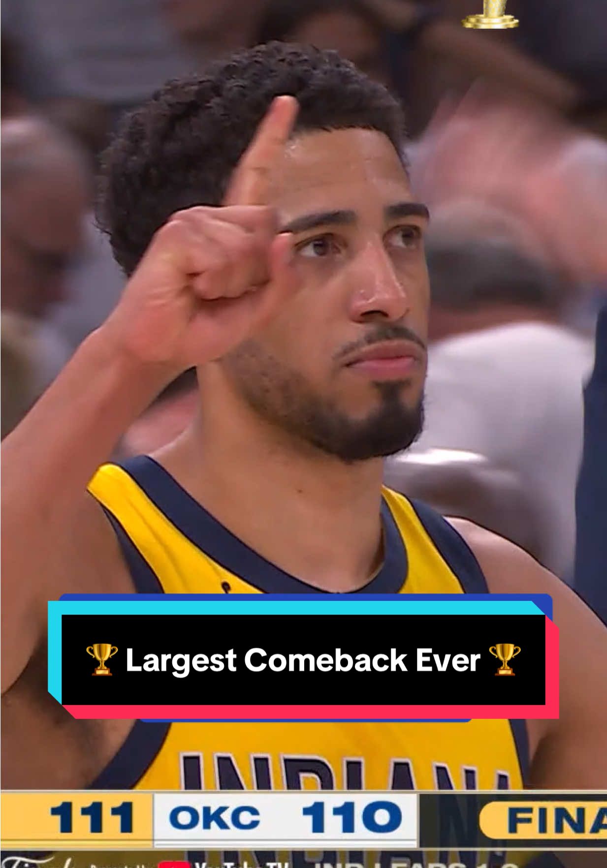 The @Pacers comeback from down 15 points in the 4th quarter is the largest in 