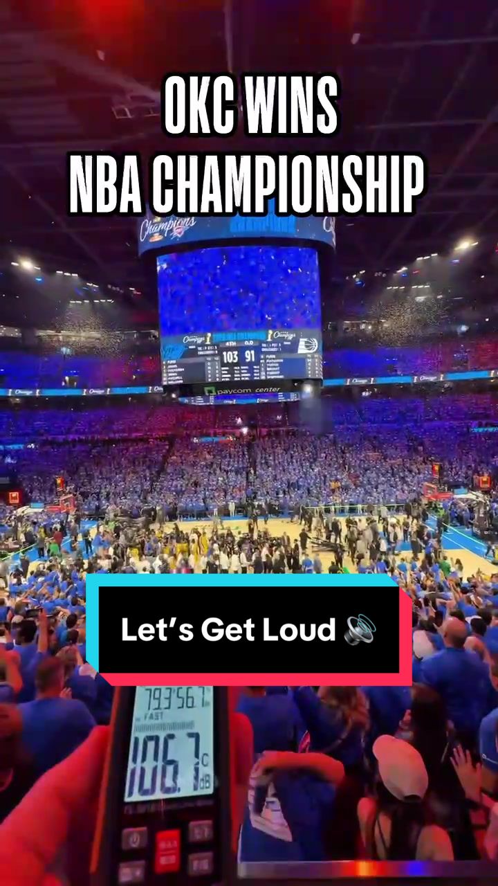 One week ago… Paycom Center was LOUD 🔊 This decibel meter shows some of the loudest moments that was captured during Game 7 🙌🔥 @OKC Thunder 