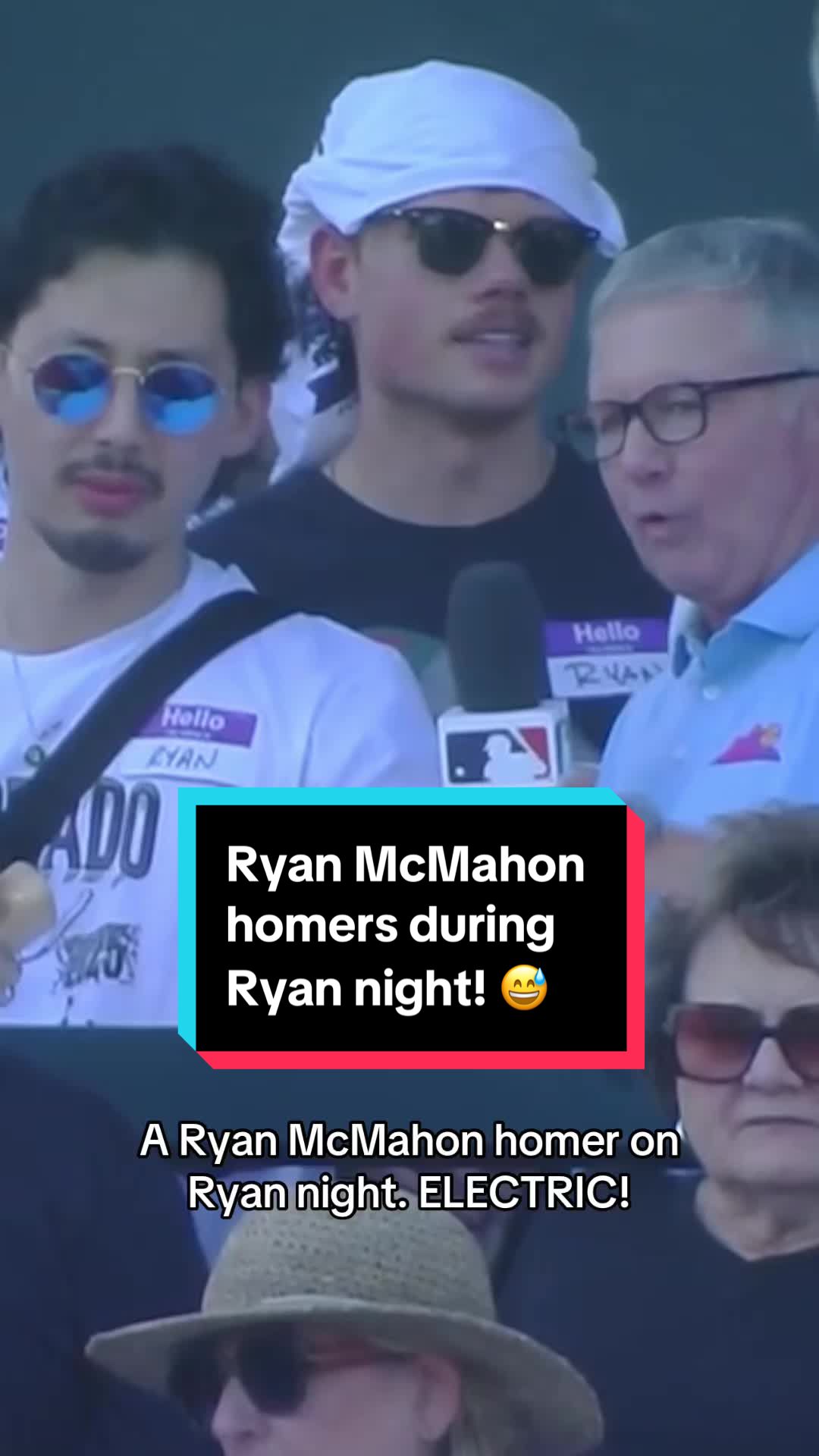 Ryan McMahon hit a home run in front of 2 sections of Rockies fans named Ryan during Ryan Night in Colorado last night 😂 