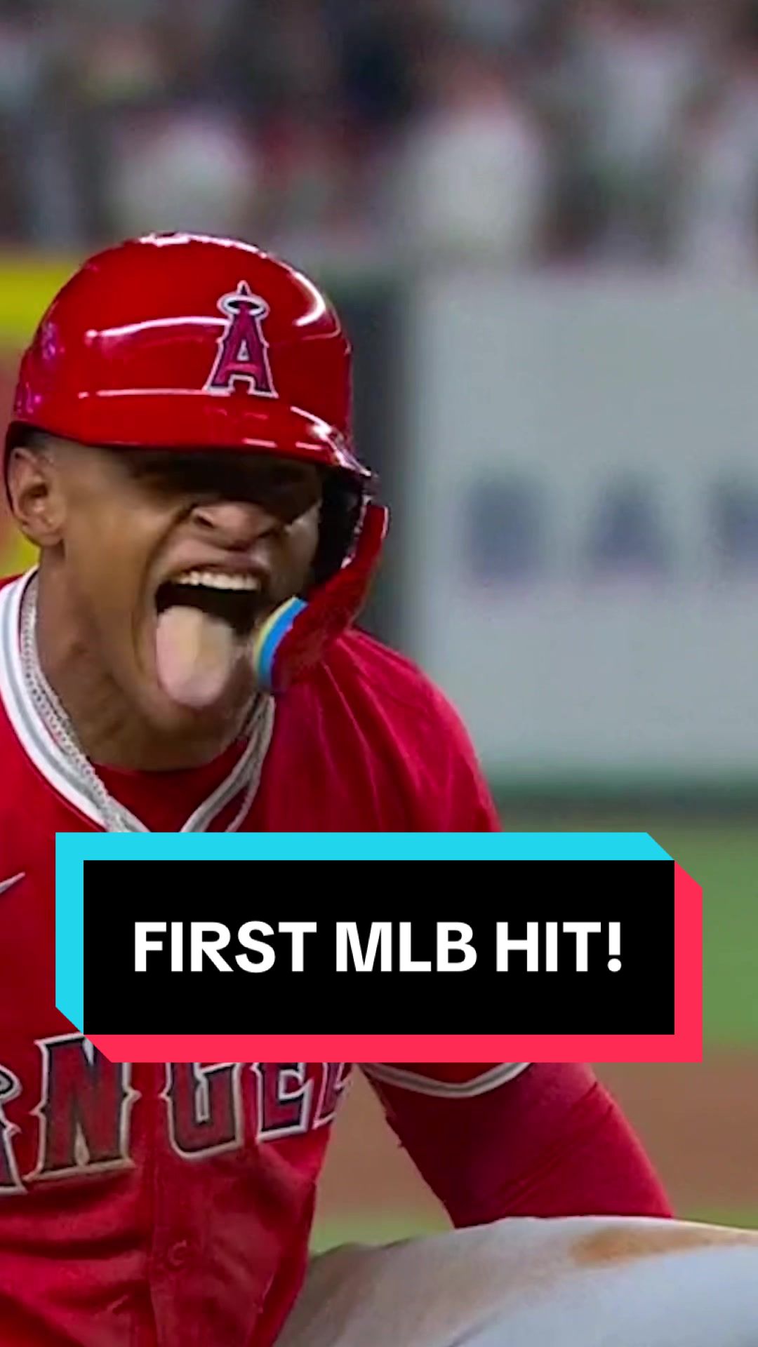 New York native Christian Moore's first big league hit is a triple in front of his family 👏 