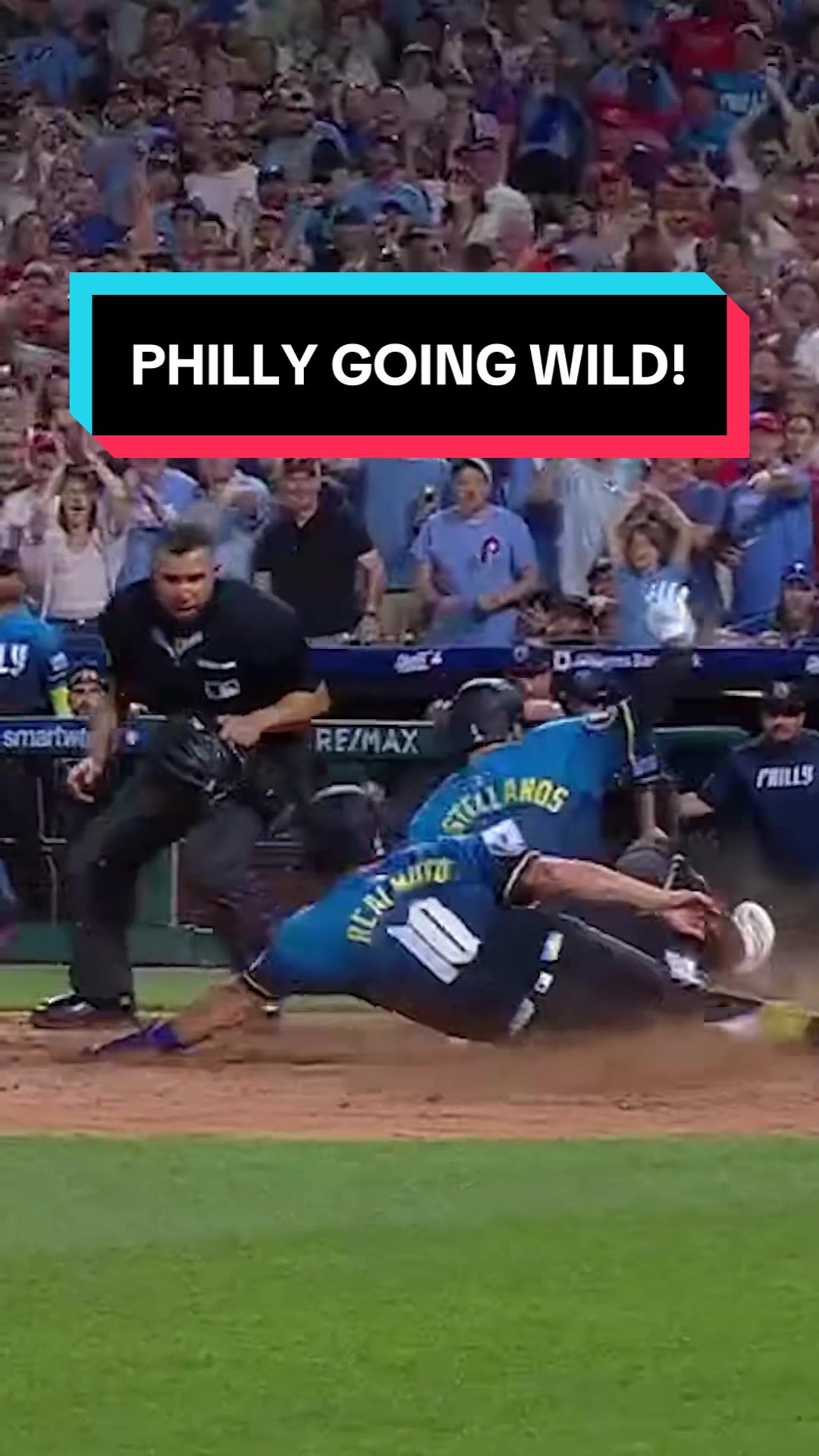 The Phillies cleared the bases in the most CHAOTIC way imaginable! 